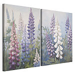 Lámina modular sobre lienzo Flores de colores vivos en tonos suaves