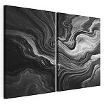 Lámina modular sobre lienzo Remolinos en blanco y negro