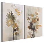 Lámina modular sobre lienzo Pintura de flores y hojas