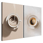 Lámina modular sobre lienzo Café removiéndose en una taza