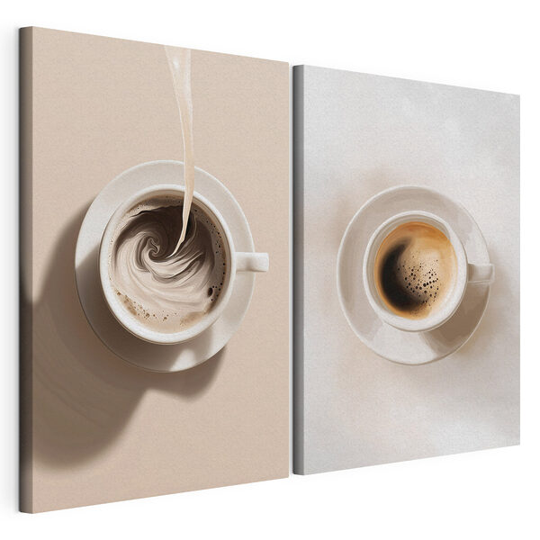 Lámina modular sobre lienzo Café removiéndose en una taza