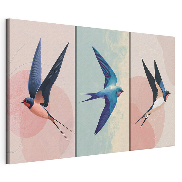 Pájaro volando por el cielo Lámina modular sobre lienzo Pájaro volando por el cielo