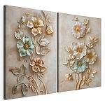 Lámina modular sobre lienzo Delicadas flores sobre un fondo sereno