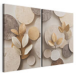 Lámina modular sobre lienzo Collage de imágenes de círculos y hojas