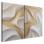 Lámina modular sobre lienzo Curvas fluidas en tonos suaves