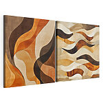 Lámina modular sobre lienzo Formas fluidas en tonos cálidos