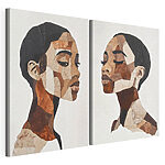 Lámina modular sobre lienzo Collage del rostro de una mujer