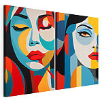 Lámina modular sobre lienzo Collage del rostro de una mujer