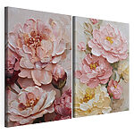Lámina modular sobre lienzo Delicadas flores en suaves tonos pastel
