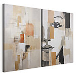 Lámina modular sobre lienzo Cuadro que representa el rostro de una mujer