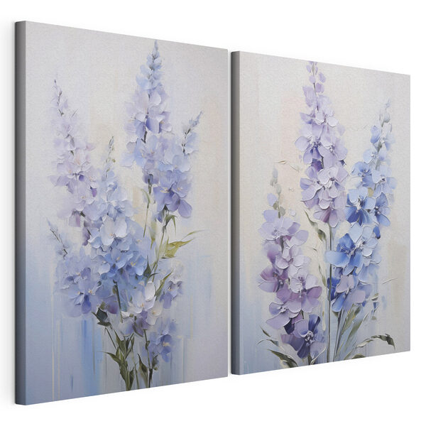 Lámina modular sobre lienzo Cuadro de flores sobre fondo blanco