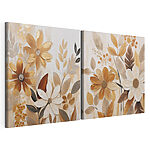 Lámina modular sobre lienzo Pintura de flores y hojas