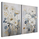 Lámina modular sobre lienzo Pintura de flores y hojas