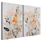 Lámina modular sobre lienzo Pintura de flores y hojas