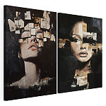 Lámina modular sobre lienzo Collage del rostro de una mujer