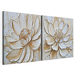 Lámina modular sobre lienzo Elegantes flores en tonos suaves