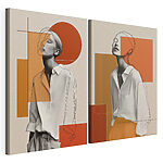 Lámina modular sobre lienzo Collage de una mujer