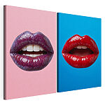 Lámina modular sobre lienzo Labios llamativos sobre fondos de colores