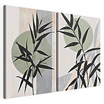 Lámina modular sobre lienzo Dos imágenes de una planta