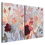 Lámina modular sobre lienzo - Flores delicadas en colores suaves