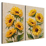 Lámina modular sobre lienzo Girasoles de colores vivos en plena floración