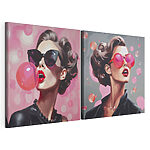 Lámina modular sobre lienzo Collage de una mujer con gafas de sol