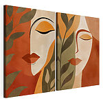 Lámina modular sobre lienzo Collage del rostro de una mujer