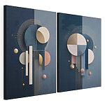 Lámina modular sobre lienzo Collage artístico con círculos y líneas