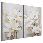 Lámina modular sobre lienzo Cuadro de flores blancas
