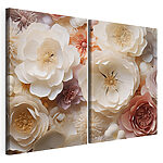 Lámina modular sobre lienzo Collage de flores de papel