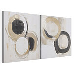 Lámina modular sobre lienzo Pintura de círculos y círculos