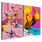 Lámina modular sobre lienzo Cuadro en el que aparecen un par de copas de martini