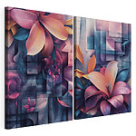Lámina modular sobre lienzo Collage de flores