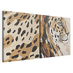 Lámina modular sobre lienzo Representación artística del pelaje de un leopardo