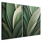 Lámina modular sobre lienzo Elegantes capas de tonos verdes
