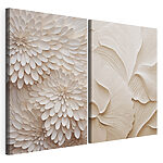 Lámina modular sobre lienzo Collage de flores blancas