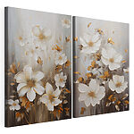Lámina modular sobre lienzo Cuadro de flores blancas