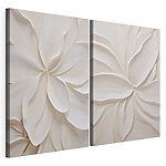 Lámina modular sobre lienzo Collage de flores de papel blanco