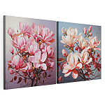 Lámina modular sobre lienzo Magnolias en flor con colores serenos
