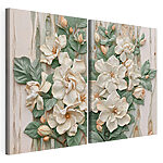 Lámina modular sobre lienzo Collage de flores y hojas