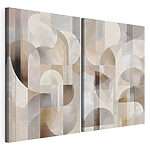 Lámina modular sobre lienzo Formas abstractas en suaves tonos tierra