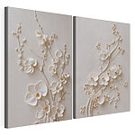 Lámina modular sobre lienzo Elegante diseño floral en tonos neutros