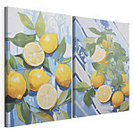 Lámina modular sobre lienzo Cuadro de limones y hojas