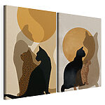 Lámina modular sobre lienzo Un gato y un gato con otro gato al sol