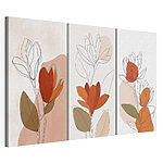 Lámina modular sobre lienzo Dibujo de flores con hojas