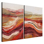 Lámina modular sobre lienzo Cuadro de olas rojas y blancas