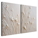 Lámina modular sobre lienzo Elegante diseño floral en tonos suaves