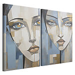 Lámina modular sobre lienzo Cuadro que representa el rostro de una mujer