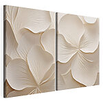 Lámina modular sobre lienzo Elegante diseño floral en tonos suaves