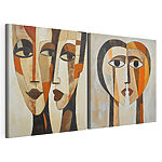 Lámina modular sobre lienzo Cuadro que representa el rostro de una mujer